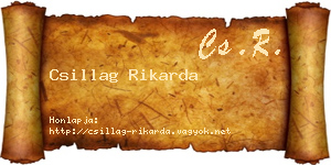 Csillag Rikarda névjegykártya